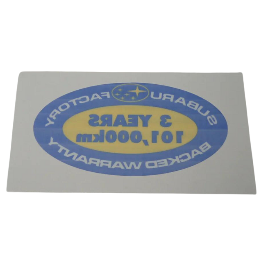 Warranty Inside Window Glass Sticker